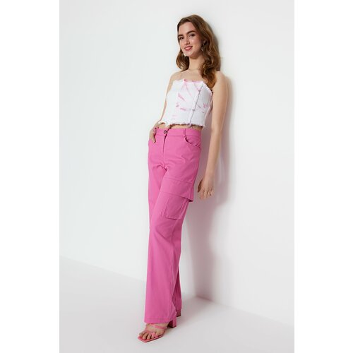 Trendyol Pants - Pink - Straight Cene