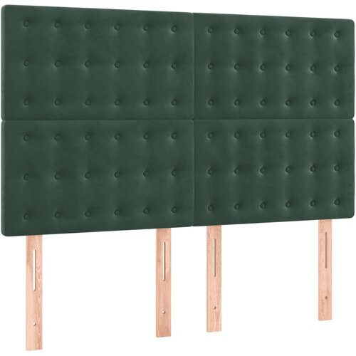 Maison Chic Posteljno vzglavje - Vzglavna omarica 4 kosa temno zelen 72x5x78/88 cm žamet, (22077158) Cene