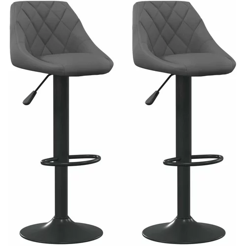  Barski stolčki 2 kosa temno siv žamet, (20700502)