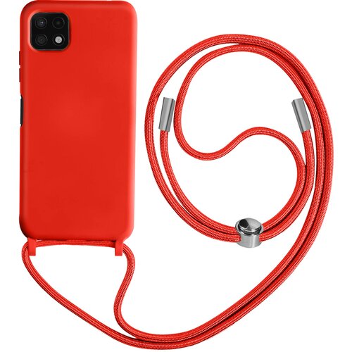 AVIZAR samsung galaxy A22 5G poltrda torbica z vrvico z mehko notranjostjo, ovratnikom - rdeca, (20717022) Cene