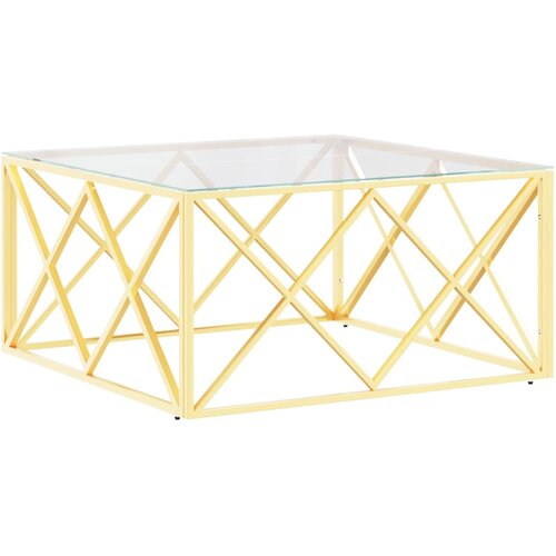  Stolić za kavu 80 x 80 x 40 cm od nehrđajućeg čelika i stakla Slike