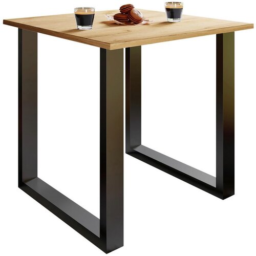 MID.YOU Jedilna Miza Xona, Barva Hrasta, Črna, 80x80cm Slike