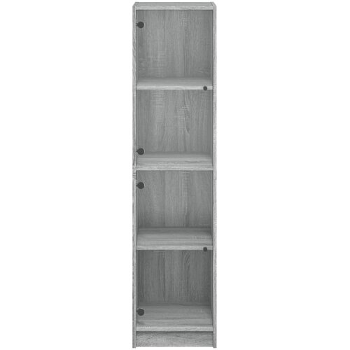  Visoka komoda sa staklenim vratima boja hrasta 35 x 37 x 142 cm Slike