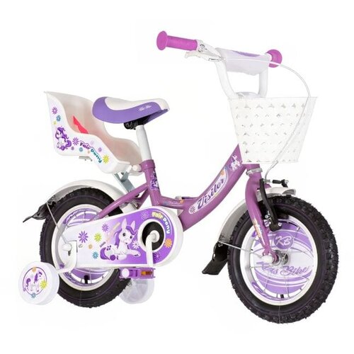  Bicikl Visitor 12" Pony V-Brake kontra 95-115cm- Ljubicasti perla (1120028) Cene