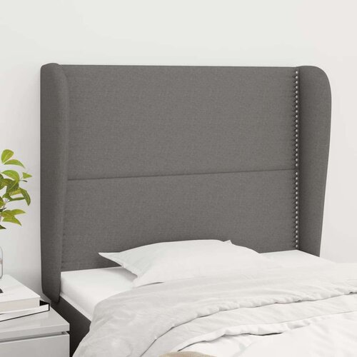  Uzglavlje s u&amp;scaron;ima tamnosivi 103x23x118/128 cm od tkanine Slike