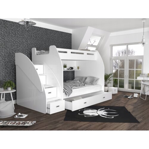  Dječji krevet na kat Zuzia s ladicama 200*120 cm - bijeli Slike