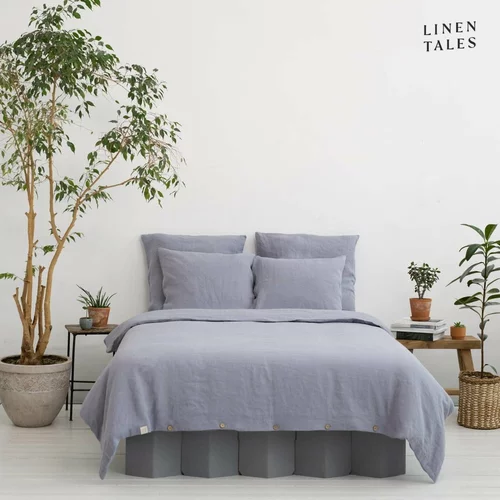 Linen Tales Svetlo siva posteljnina za zakonsko posteljo iz konopljinih vlaken 200x200 cm – Linen Tales