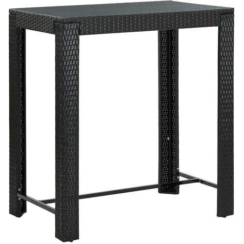  5-dijelni vrtni barski set od poliratana s jastucima crni Crna 100 cm table length Slike