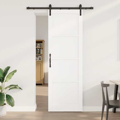vidaXL Klizna vrata s setom hardvera bijela 78x232 cm čvrsto drvo bor Cijene