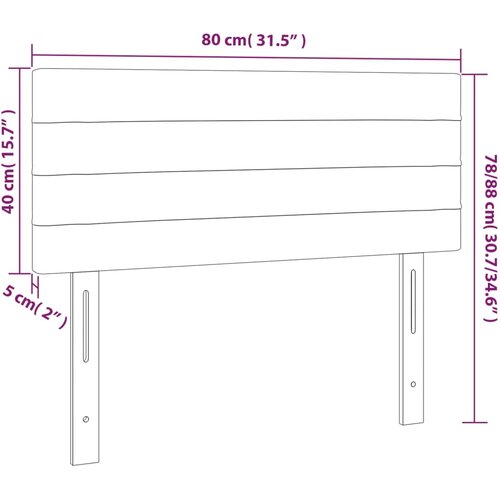  LED uzglavlje krem 80 x 5 x 78/88 cm od tkanine Slike
