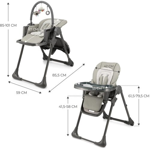Kinderkraft kinderkraf hranilica 2U1 tummie gray Slike