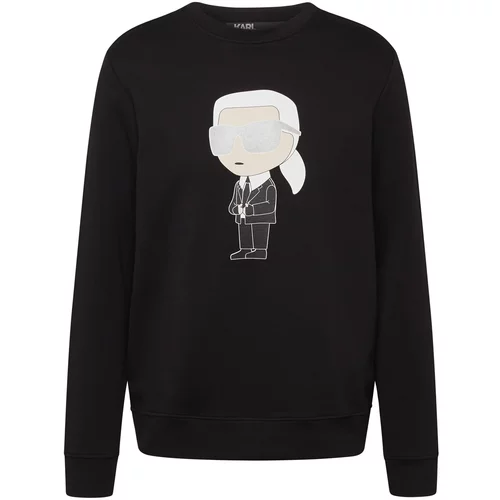 Karl Lagerfeld Sweater majica sivkasto bež / crna / srebro / bijela