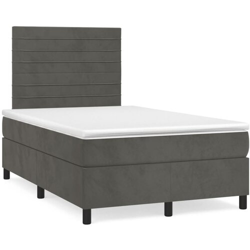 VidaXL Krevet box spring s madracem tamnosivi 120 x 190 cm bar&amp;scaron;un Slike