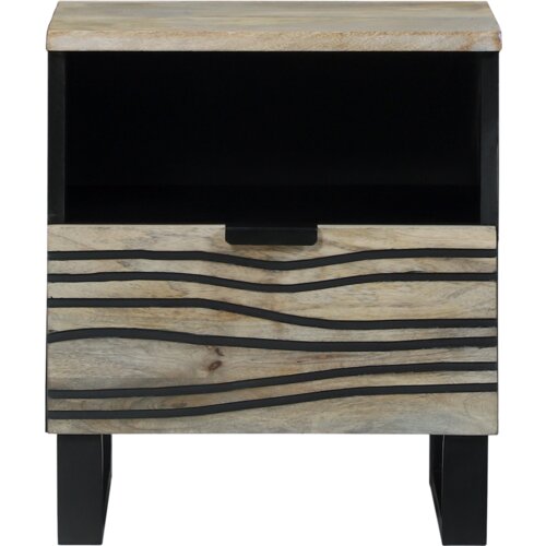 vidaXL Noćni ormarići s ladicama Bijela i crna 40 x 33 x 46 cm Cene