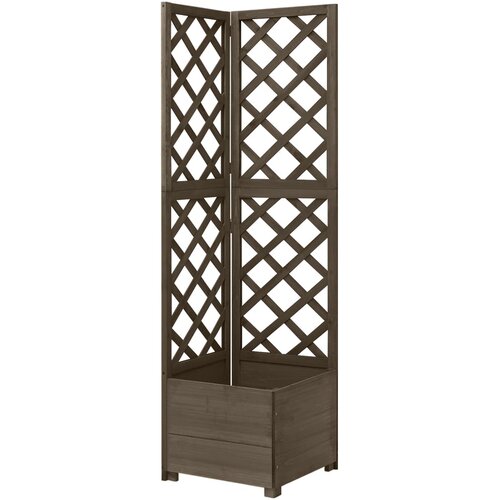 vidaXL Kutna sadilica s rešetkom siva 40x40x150 cm od masivne jelovine Cijene