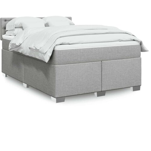 vidaXL Krevet box spring s madracem svjetlosiva 160x200 cm tkanina Cene