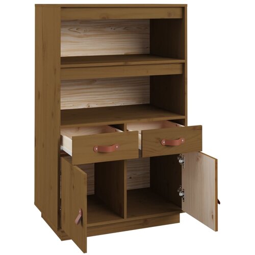  Visoka komoda boja meda 67 x 40 x 108,5 cm od masivne borovine Slike