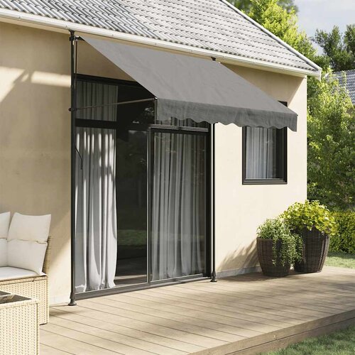 Tenda na uvlačenje antracit 200 x 150 cm od tkanine i čelika Cene