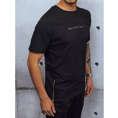 DStreet Black RX4602z men's T-shirt with print Slike