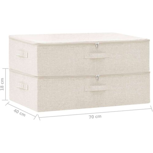 VidaXL Kutije za pohranu 2 kom od tkanine 70 x 40 x 18 cm krem Slike