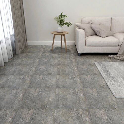 VidaXL Samolepilne talne plo&amp;scaron;če 55 kosov PVC 5,11 m&amp;sup2; sive Slike