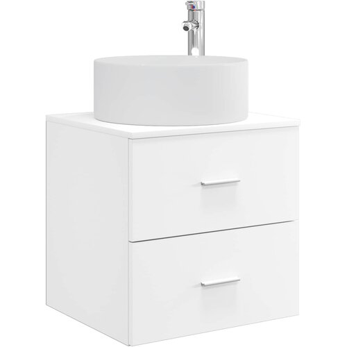 vidaXL Umivalnik s pritrditev na steno Bela 49,5 x 44,5 x 65,5 cm, (5000245583) Cene