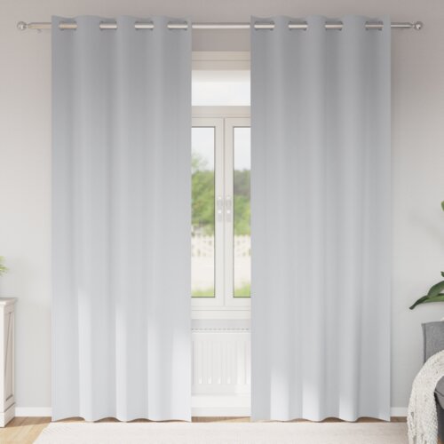 vidaXL Zavese z zavesami 2 pcs Svetlo siva 245 x 140 cm Poliester Cene