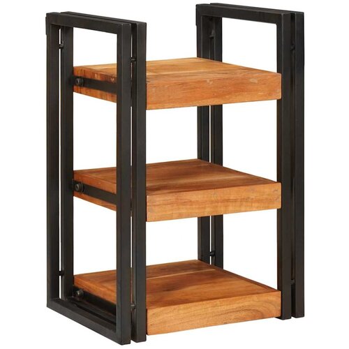 VidaXL Nočna omarica Rjava in črna 38 x 33 x 58 cm Trden les akacije, (5000069732) Slike