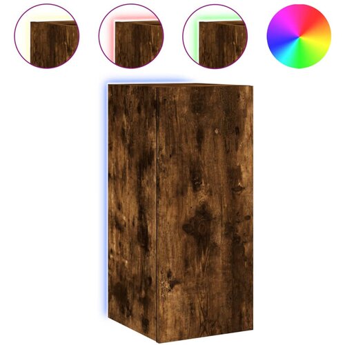 Maison Chic Stenska TV omarica - TV stojalo - Televizijska omarica z LED lučkami dimljeni hrast 30,5x35x70 cm, (21699904) Slike