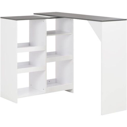 vidaXL Barski stol s pomičnom policom bijeli 138 x 39 x 110 cm Cijene