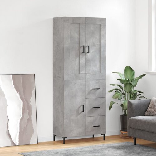 vidaXL Visoka komoda betonsko siva 69,5x34x180 cm inženirski les Cene
