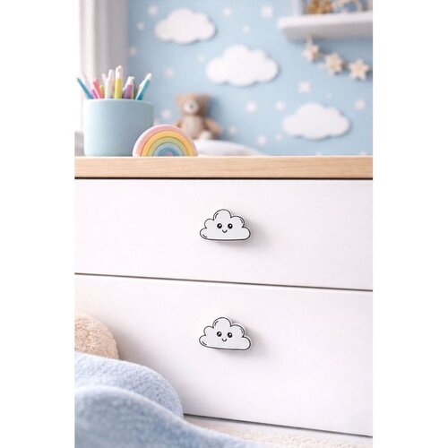 Wallity Bulut 4 WhiteBlack Decorative Handle Set Cene