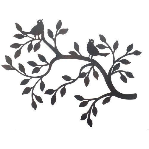 Signes Grimalt Nalepke Stenski Ornament Drevesne Veje S Pticami Črna Cene