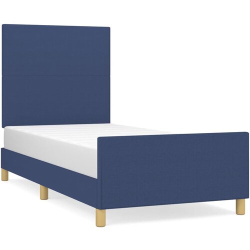 vidaXL Posteljni okvir z vzglavjem moder 80x200 cm blago, (20904991) Cene