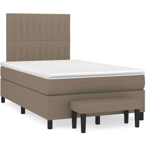 vidaXL Box spring postelja z vzmetnico taupe 120x190 cm blago, (21112085) Cene