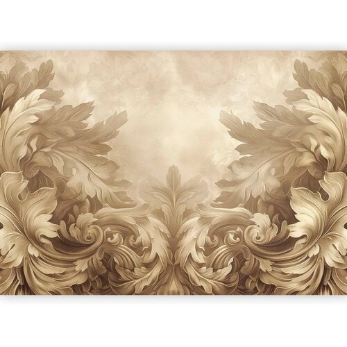  Foto tapeta - Carved Baroque Ornaments: Rich Composition in Sepia Colors 500x350 Standard Slike