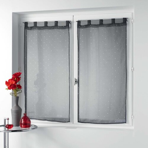 Douceur d intérieur Antracitno sive prosojne zavese iz tančice v kompletu 2 ks 60x90 cm Orion – Cene