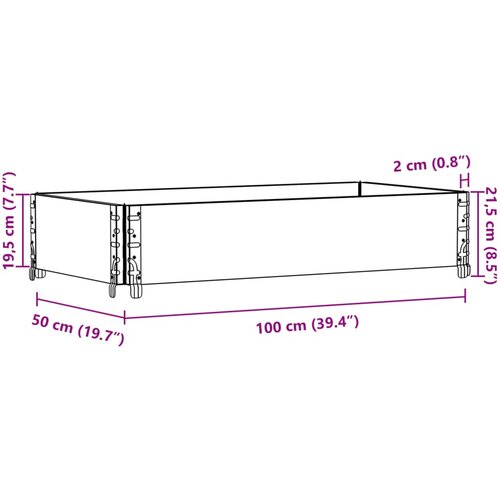  Okvir za palete crni 100 x 50 cm od masivne borovine Slike