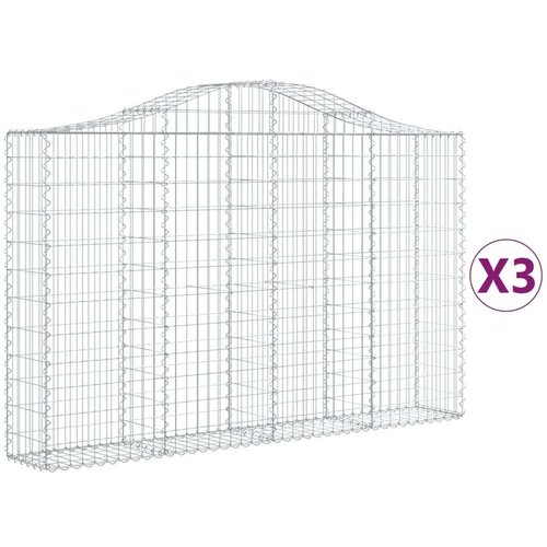  Lučne gabionske ko&amp;scaron;are 3 kom 200x30x120/140cm pocinčano željezo Slike