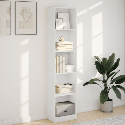  Regal za knjige bijeli 40x24x176 cm konstruirano drvo Slike
