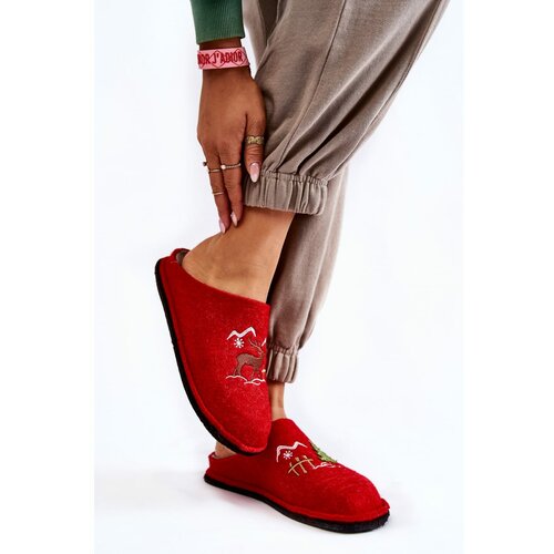 Big Star Domestic slippers KK276017 Red-Beige Cene