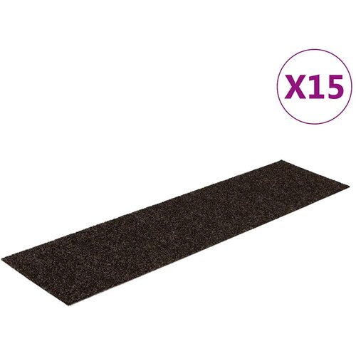  Prostirke za stepenice samoljepljive 15 kom 76x20 cm tamnosmeđe pravokutne Slike