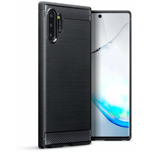  Gumijasti / gel etui Carbon za Samsung Galaxy Note 10+ - črni