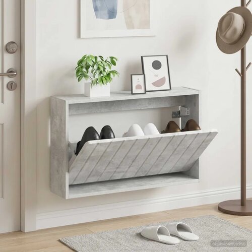 Ormar za cipele na zidu ZWOLLE 71 x 17 x 43 cm Betonska siva - Betonska siva Cijene