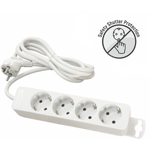 Mitea_Electric Priklj.prenosna nerastavna četvorostruka bela DZ 16A 250V-3680W 3x1.5mm2 5m ME-PR4-5M Cene