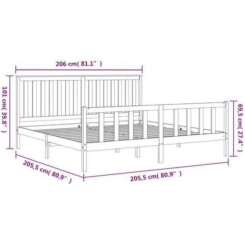  Okvir za krevet od masivnog drva crni 200 x 200 cm Slike