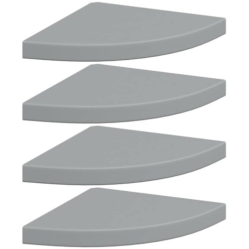  Plutajuće kutne police 4 kom sive 35 x 35 x 3,8 cm MDF Slike