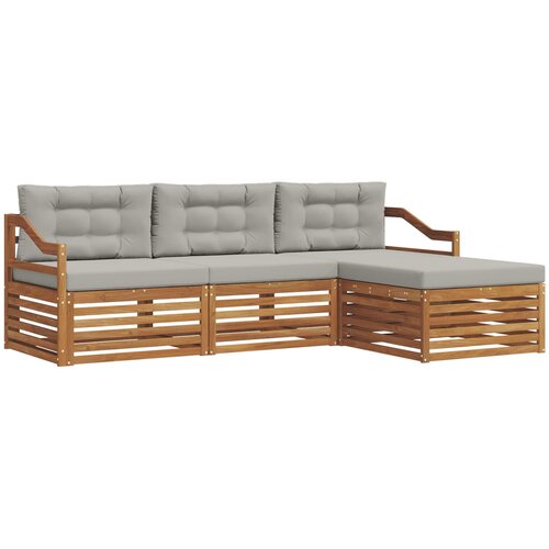  Set vanjskih sofa 4 kom. Prirodna i svjetlosiva Prirodna i svijetlo siva 245,5 x 162,5 x 73 cm Slike