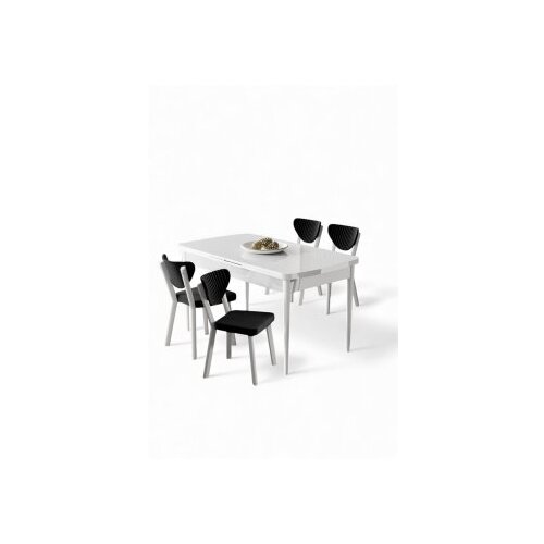 Hanah home Raskopivi trpezarijski sto i stolice (5 delova) Exve White Black Cene