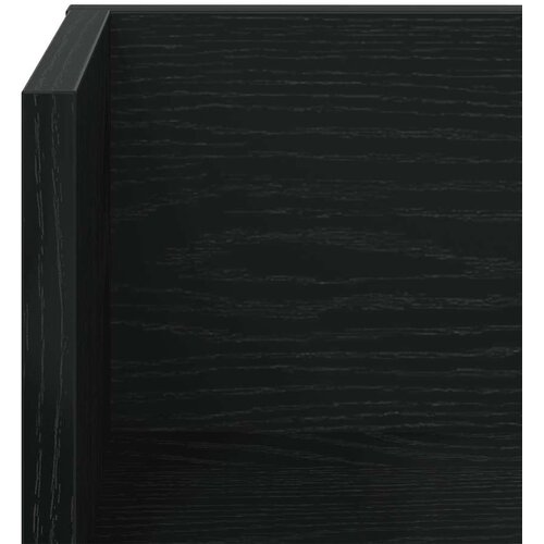  Zidne police 2 kom crne 100x16,5x16,5 cm konstruirano drvo Slike